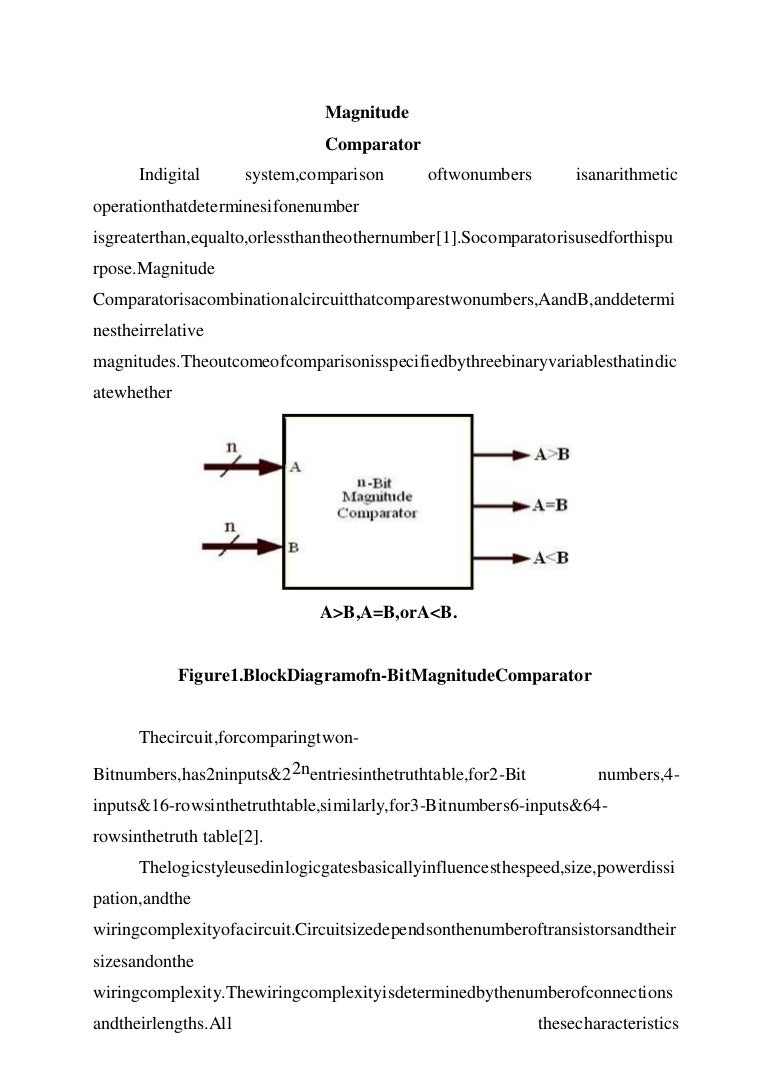 Magnitude comparator