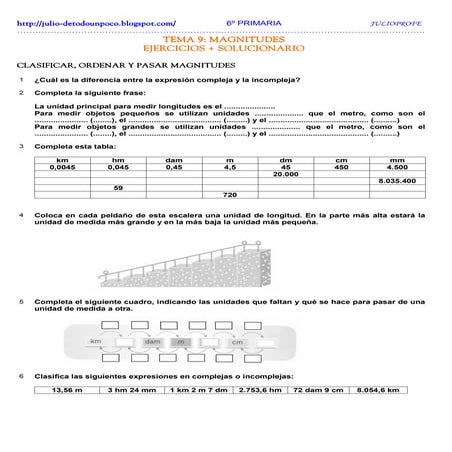 Magnitudes Ejercicios + Solucionario