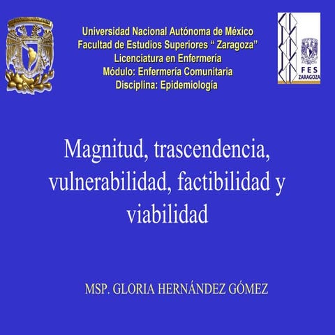Magnitud,trascendencia,vulnerabilidad, factibilidad y viabilidad 