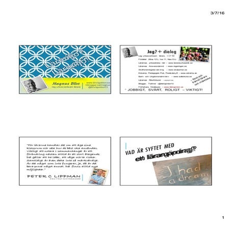 Lärmiljö i skolan, Magnus Blixt mittlär16