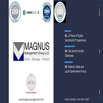 Magnus Management Group  Capability Presentation 2020