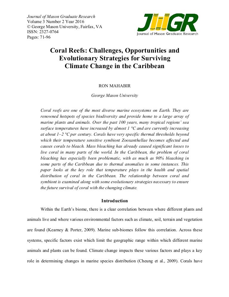 coral reef research paper