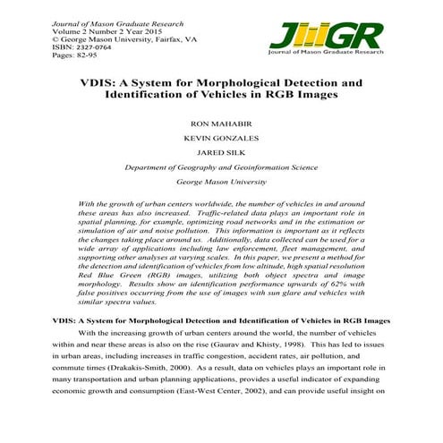 VDIS: A System for Morphological Detection and Identification of Vehicles in ...