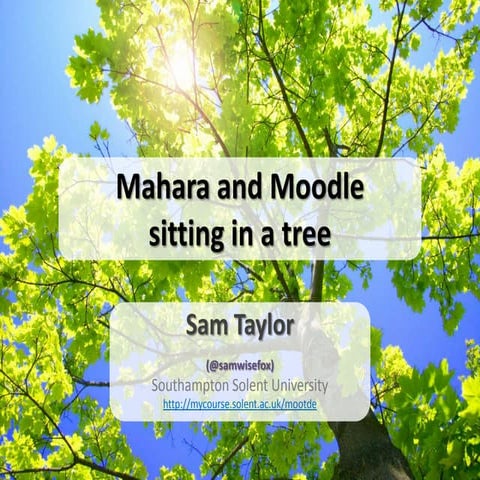 Mahara and Moodle Sitting in a Tree