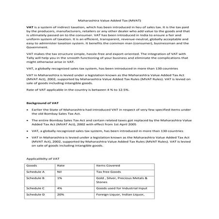 Maharashtra value added tax