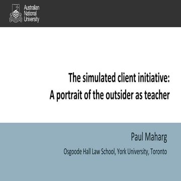 The simulated client initiative: a portrait of the outsider as teacher