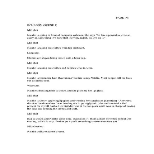 Shot list | DOCX