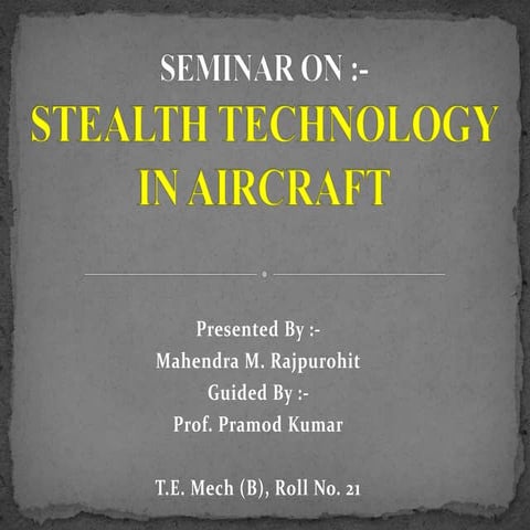 Stealth Technology In Aircraft
