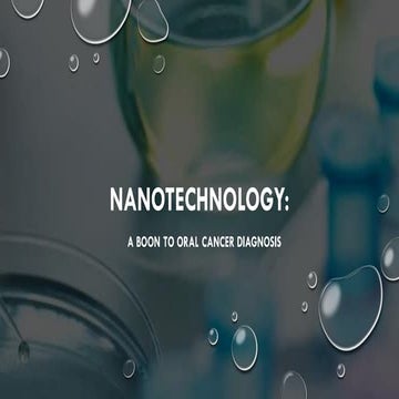 Nanotechnology in Oral cancer - A boon to the diagnosis | PDF