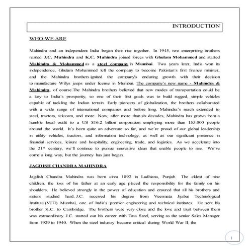 Mahindra and mahindra