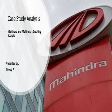Mahindra case study scorpio By Harvard business school.