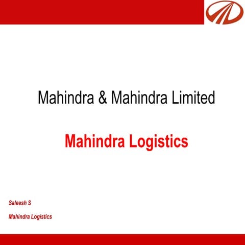Mahindra logistics presentation