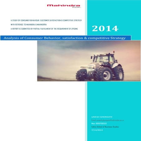 Mahindra tractor Project Report