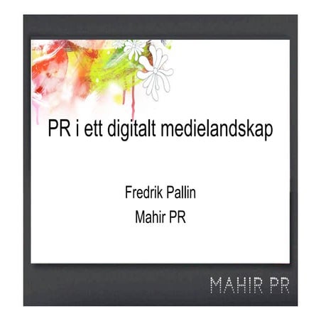 PR i ett digitalt medielandskap