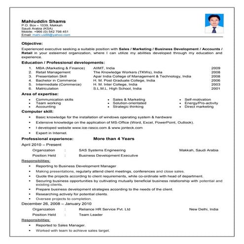 Mahiuddin shams BDE Resume