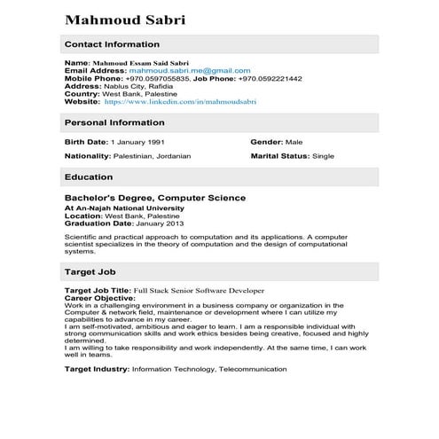 Mahmoud sabri cv