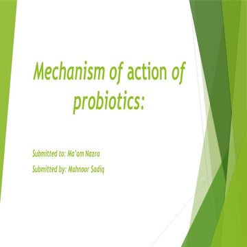 Comprehensive Mechanisms of Action of Probiotics in Health | PPTX