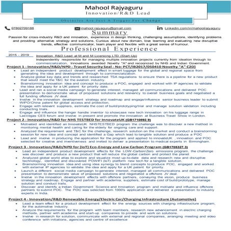 Mahool rajyaguru innovation lead resume
