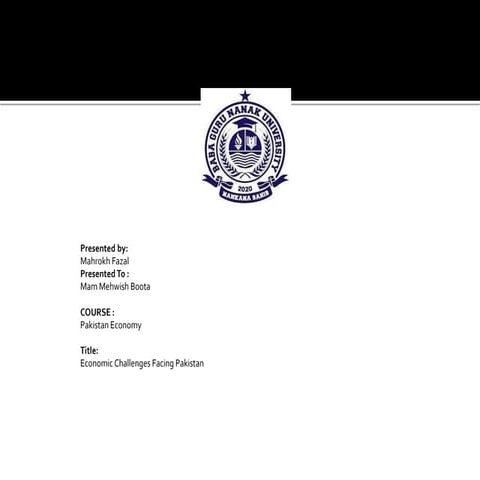 Economic Challenges Facing Pakistan...ppt