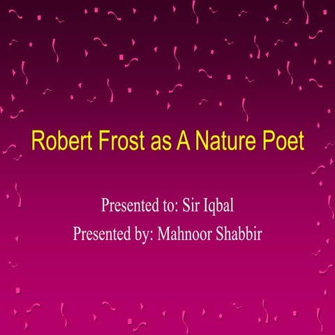 Robert Frost as a Nature poet