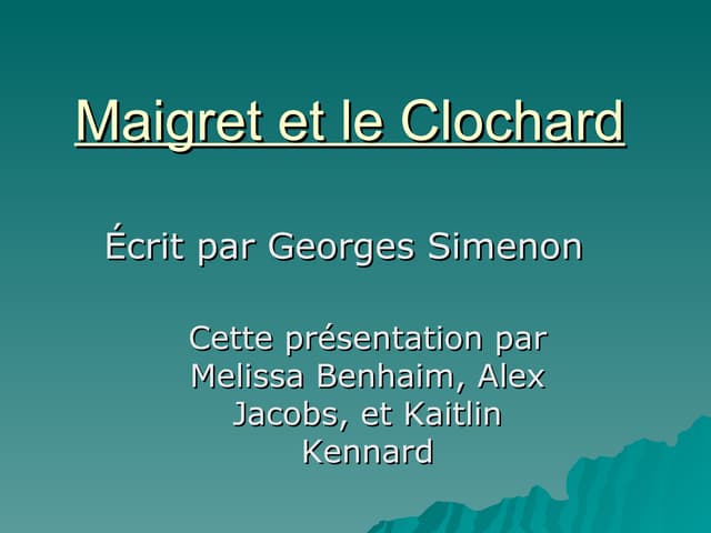 Maigret et le Clochard