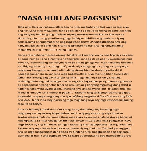 Nasa Huli ang Pagsisisi | PDF