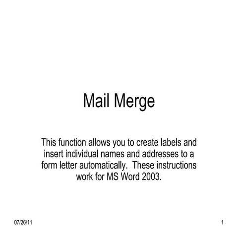 Mail merge