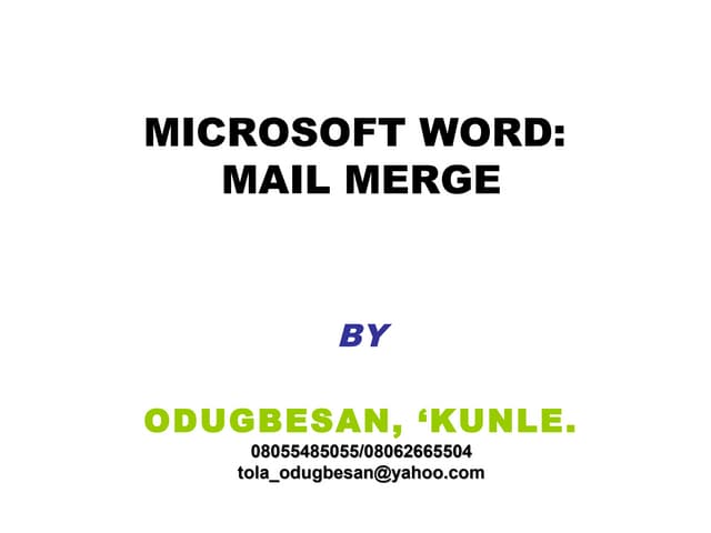Mail merge