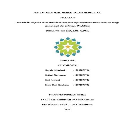 Mail merge makalah tik