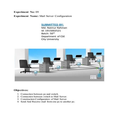 Mail Server Configuration in Cisco Packet Tracer | DOCX