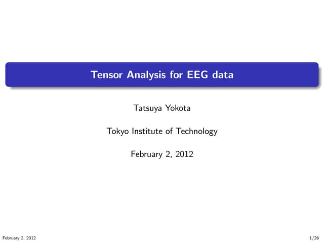 Principal Component Analysis for Tensor Analysis and EEG classification