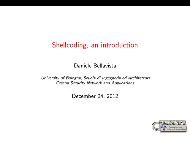 Shellcoding, an Introduction