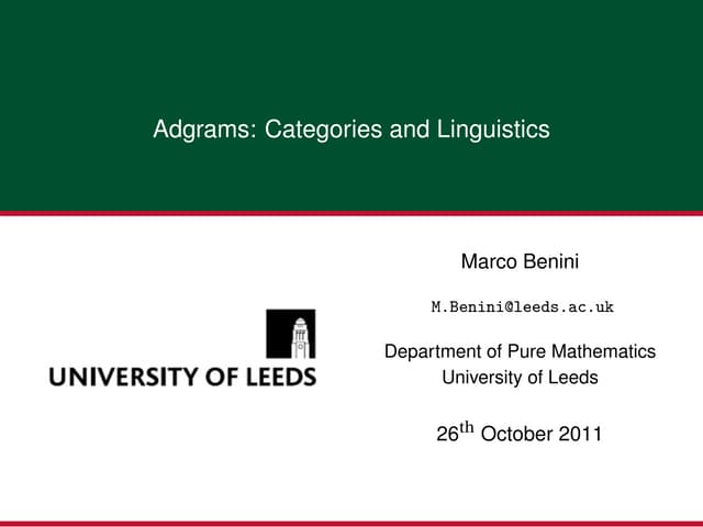  Adgrams: Categories and Linguistics