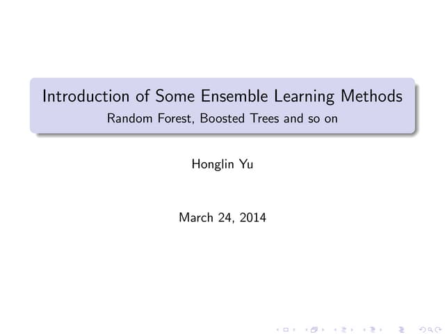 Introduction to Some Tree based Learning Method