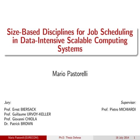 Size-Based Disciplines for Job Scheduling in Data-Intensive Scalable Computing Systems