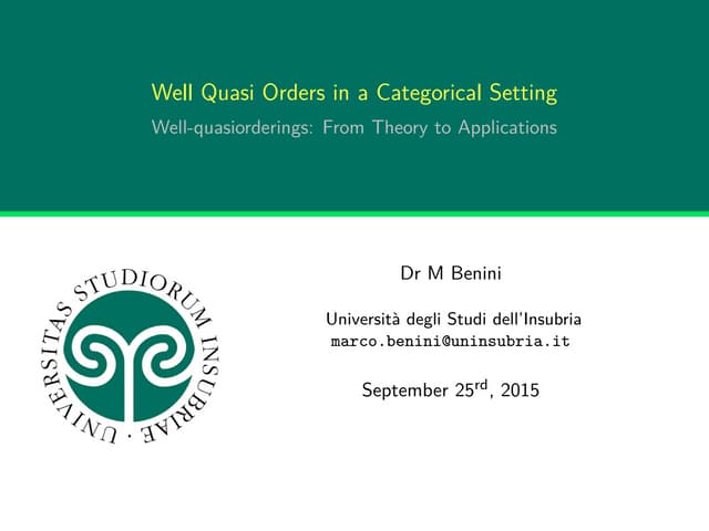 Well Quasi Orders in a Categorical Setting