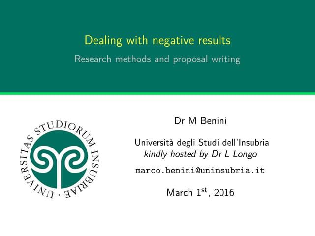 Dealing with negative results