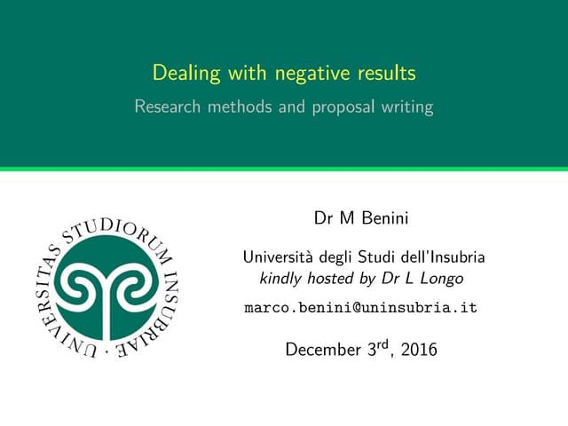 Dealing with negative results