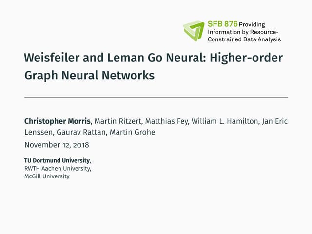 Weisfeiler and Leman Go Neural: Higher-order Graph Neural Networks 