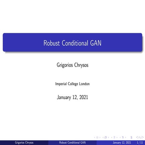 Robust conditional generative adversarial networks | PDF