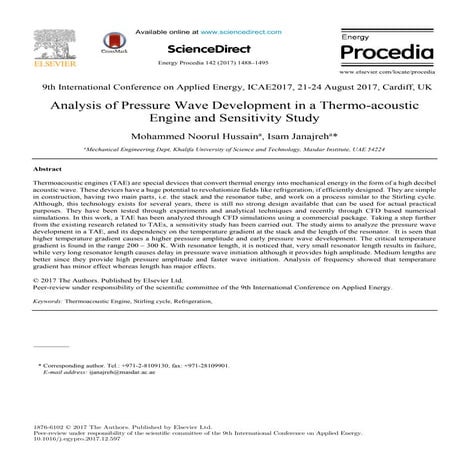 combustion thermo-acoustic