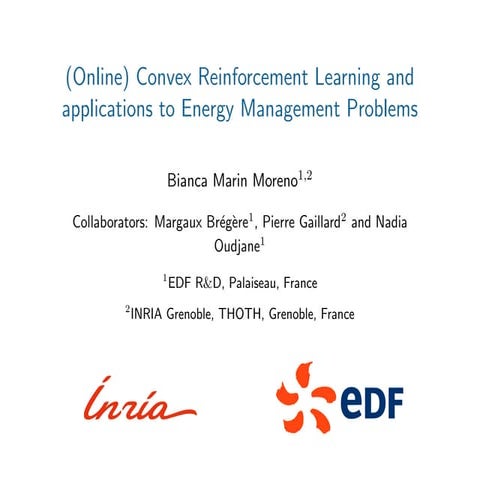 (Online) Convex Reinforcement Learning and applications to Energy Management ...