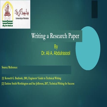 Research Writing, Mechanical Engineering