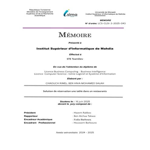 Rapport Projet Fin d'Études PFE | PDF