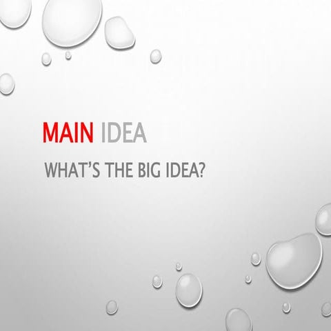 How to identify the main idea of a texts | PPT