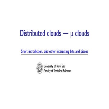 Distributed clouds — micro clouds