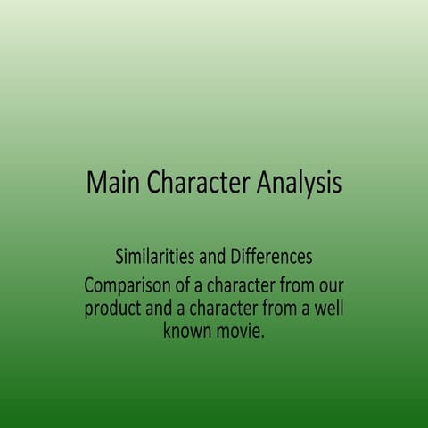 Main character analysis