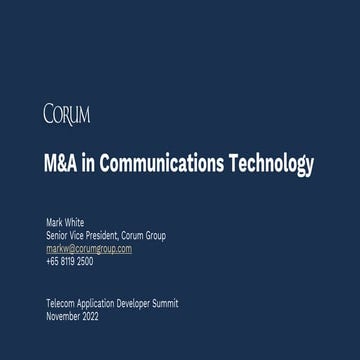 M&A in Communications Technology - Mark White