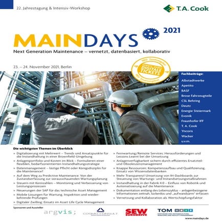 22. Jahrestagung: Die MainDays finden vom 23./24.11.21 in Berlin statt