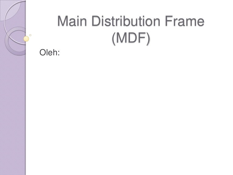 Components Of Main Distribution Frame at Carol Freda blog